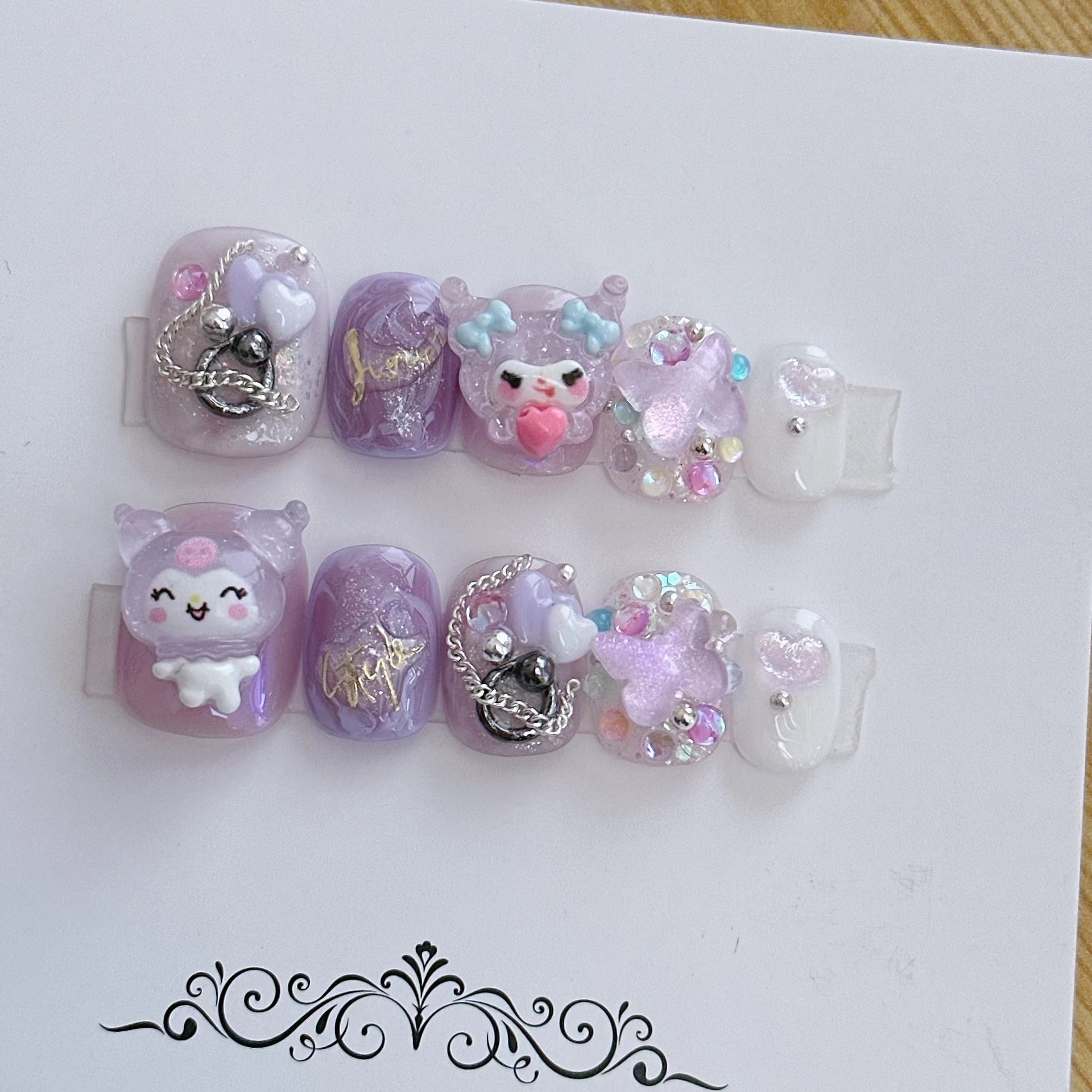 Kawaii deco press on nails - 3d - acrylic nails - fake - kawaiicore - my melody