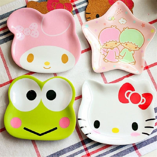 Kawaii dinner plates - dinner plate - dinnerware - frog - hello kitty - keroppi
