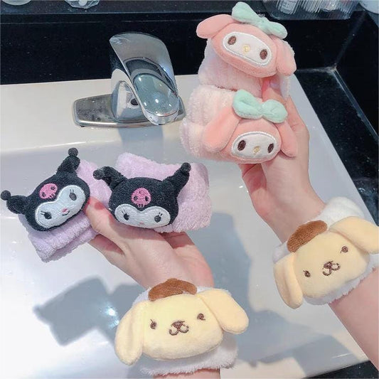 Kawaii Face Washing Anti-Wet Plush Wristband Hairband Set SK584