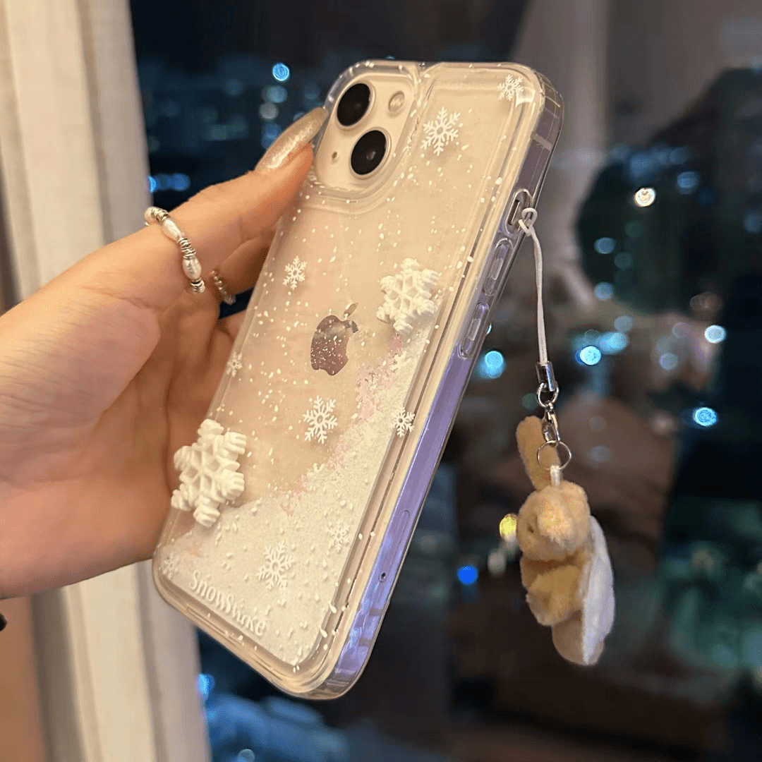 Kawaii Floating Snow AirPods Case With Ornament