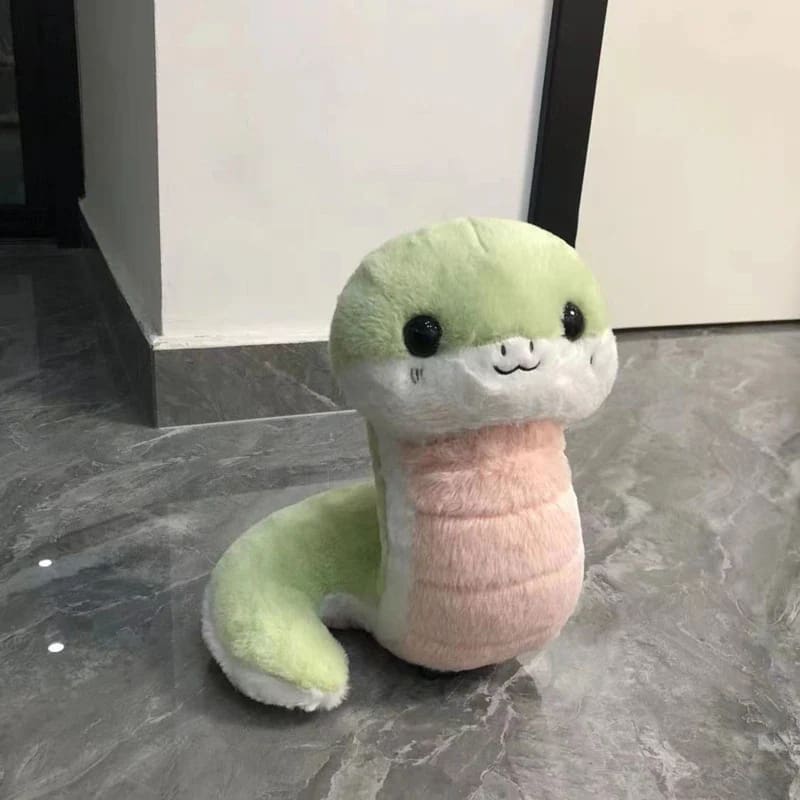 Kawaii green snake plush toy stuffed animal 25cm