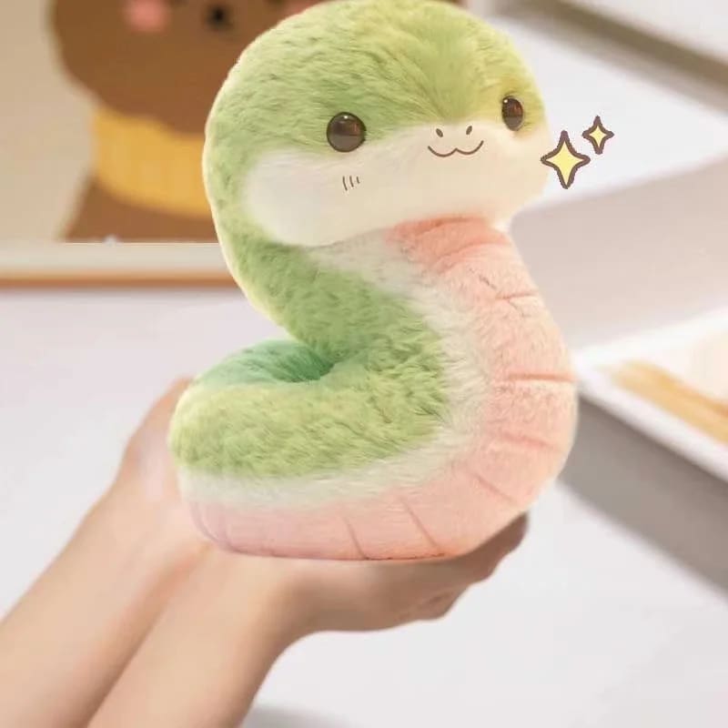 Kawaii green snake plush toy stuffed animal 25cm