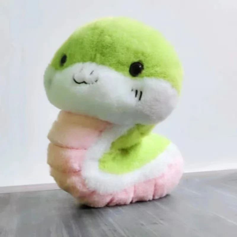 Kawaii green snake plush toy stuffed animal 25cm