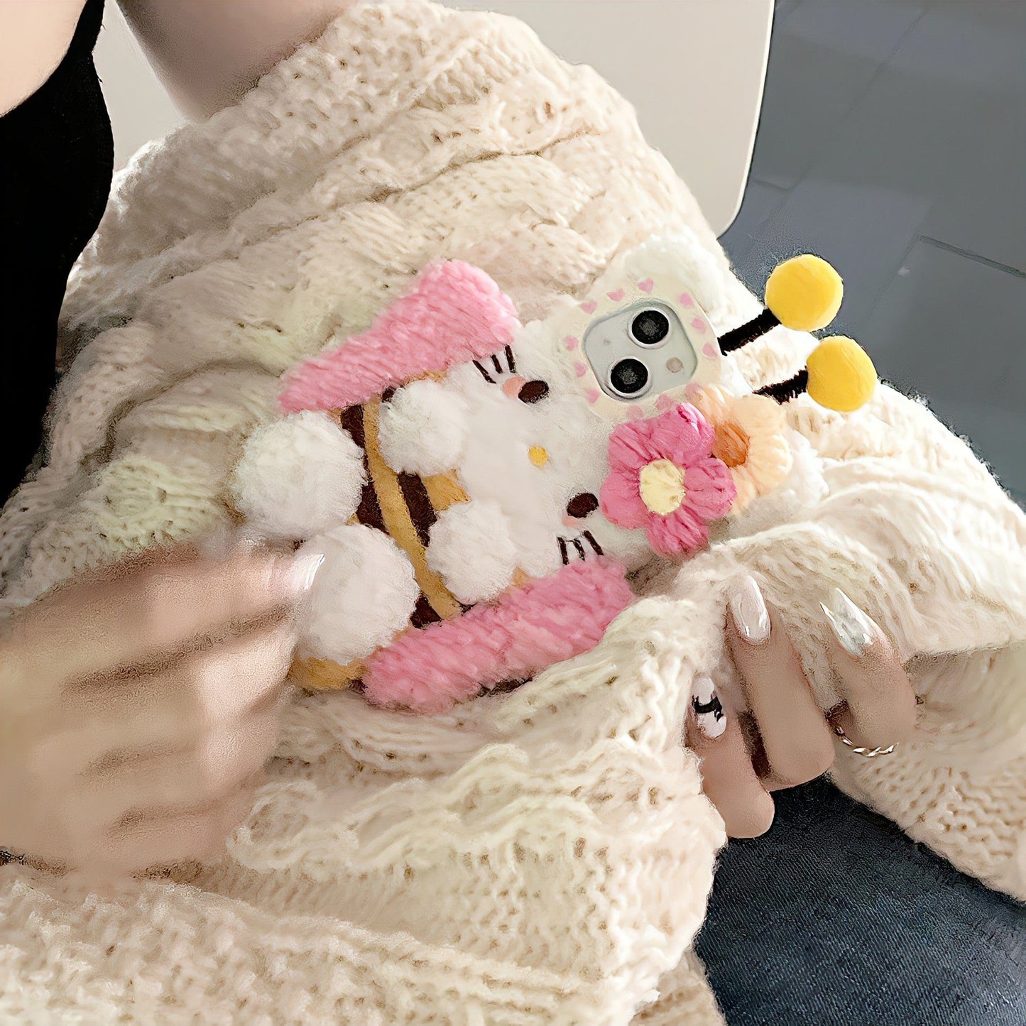 Kitty Bee Plush Phone Case