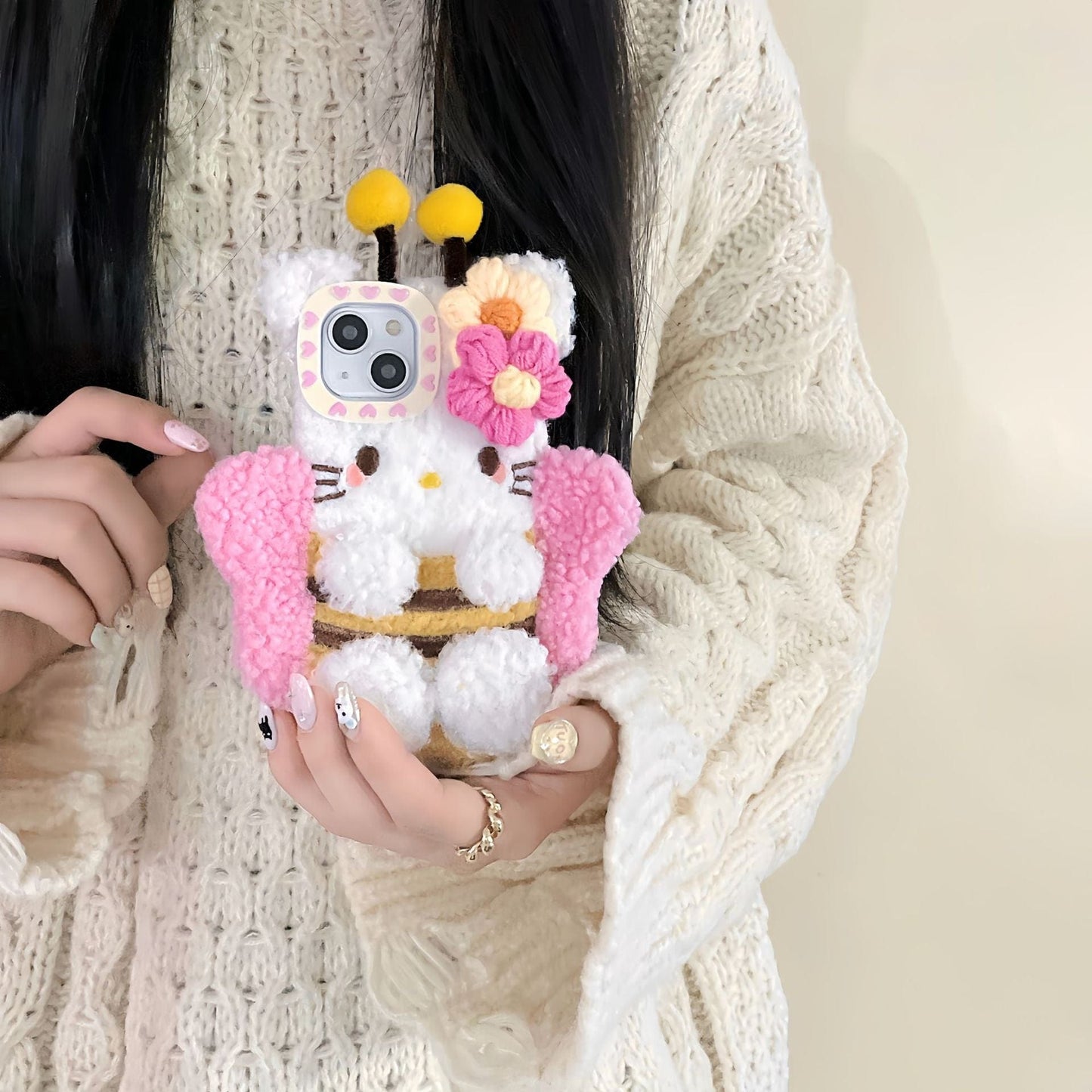 Kitty Bee Plush Phone Case