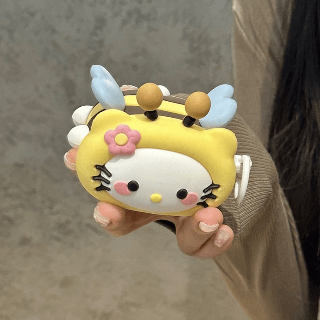 Kawaii Kitty Bee Silicone AirPods Earphone Case