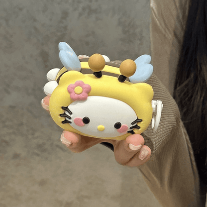 Kawaii Kitty Bee Silicone AirPods Earphone Case