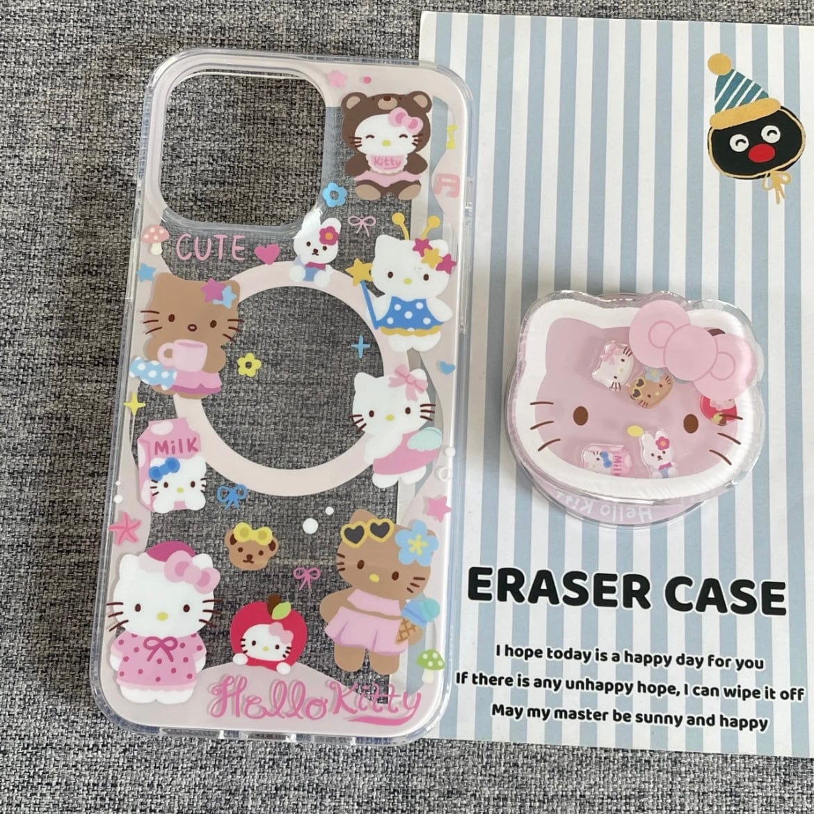 Kawaii Kitty Shaker Magnetic Stand iPhone Case SK581