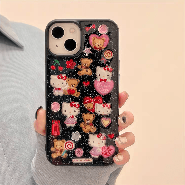 Cartoon Kitty Sticker iPhone Case SK482