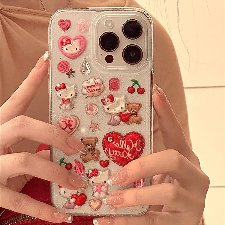 Cartoon Kitty Sticker iPhone Case SK482