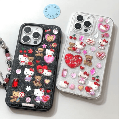 Coque iPhone autocollante à motif de chat de dessin animé SK482