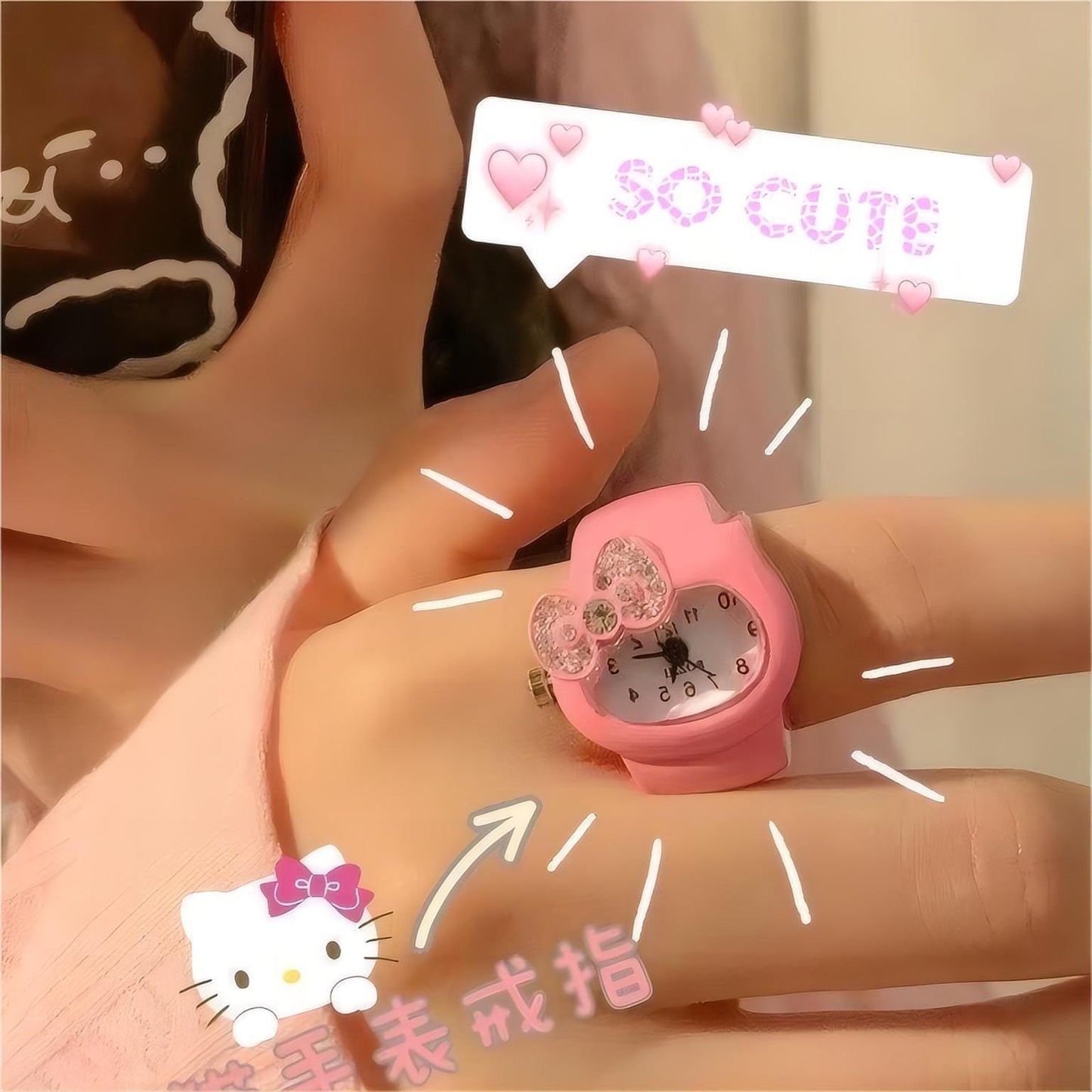 Kawaii Kätzchen Uhrenring