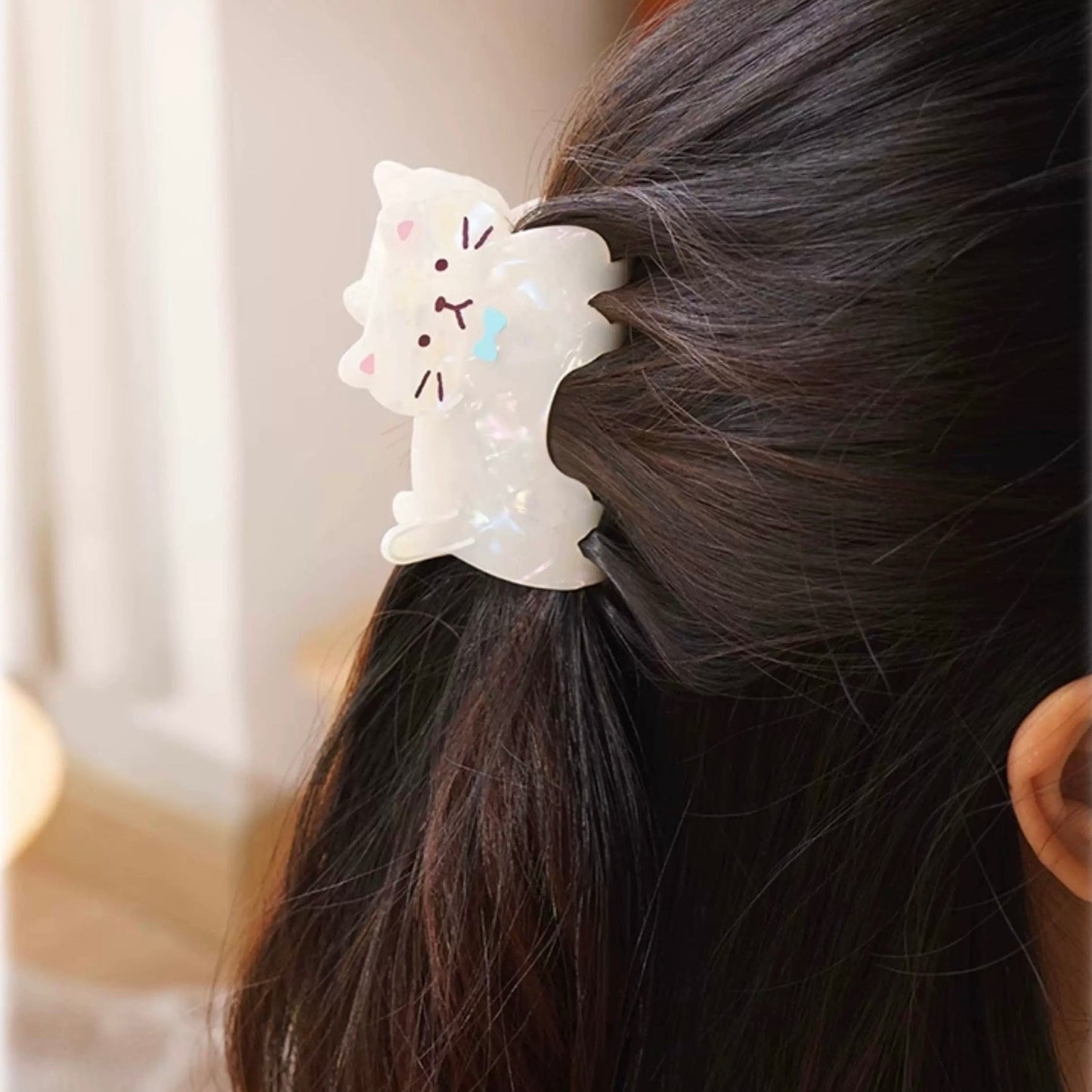 Kawaii Claw Acrylic Clip Hair Acetate Kitten