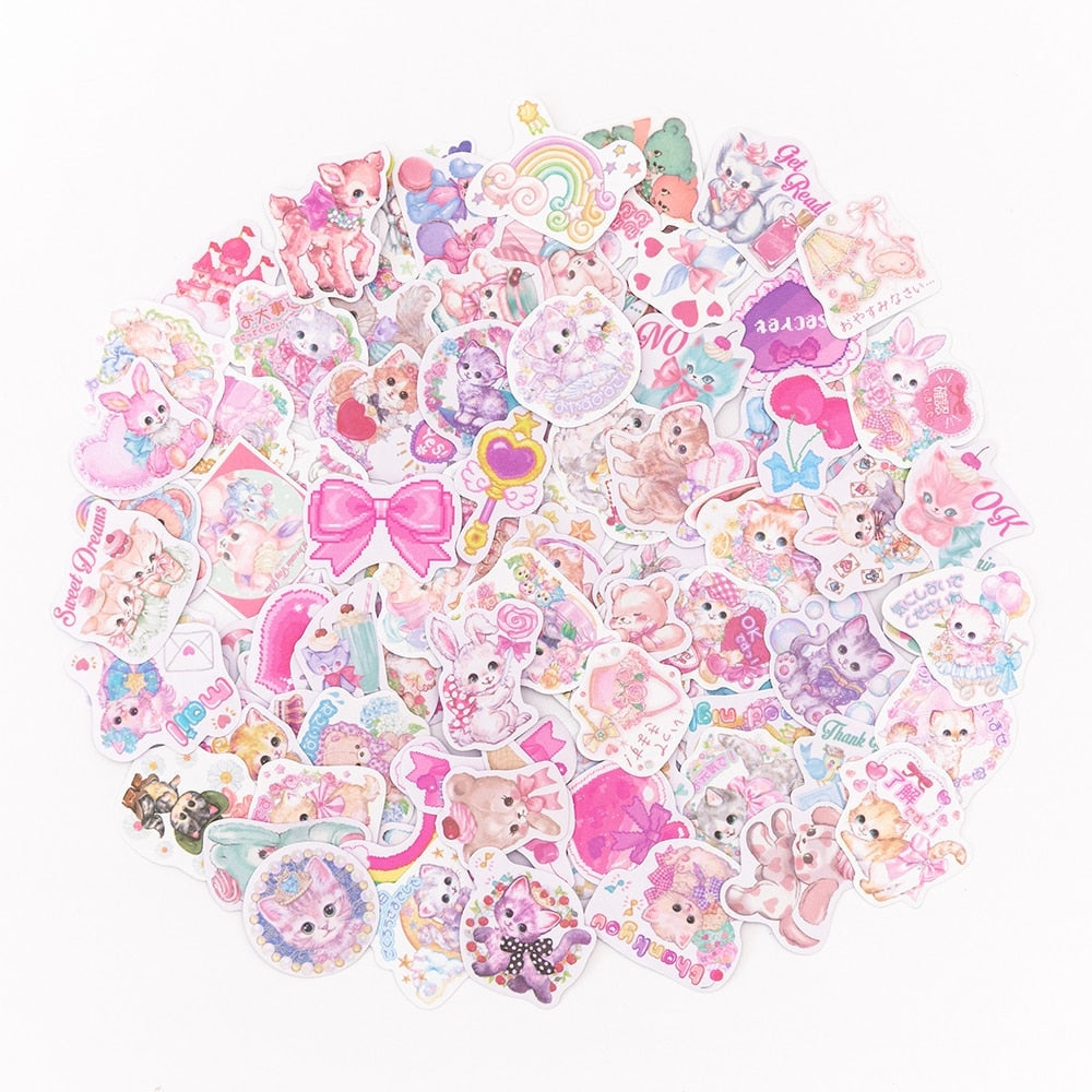 Kawaii Kitten Laser Cut Sticker Set - cat, cat stickers, cats, kittens, scrapbooking Kawaii Babe