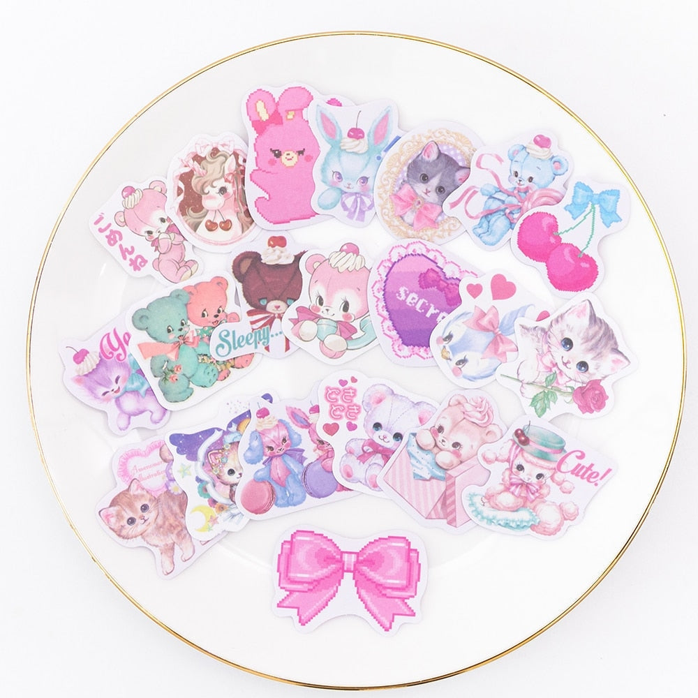 Kawaii Kitten Laser Cut Sticker Set - cat, cat stickers, cats, kittens, scrapbooking Kawaii Babe