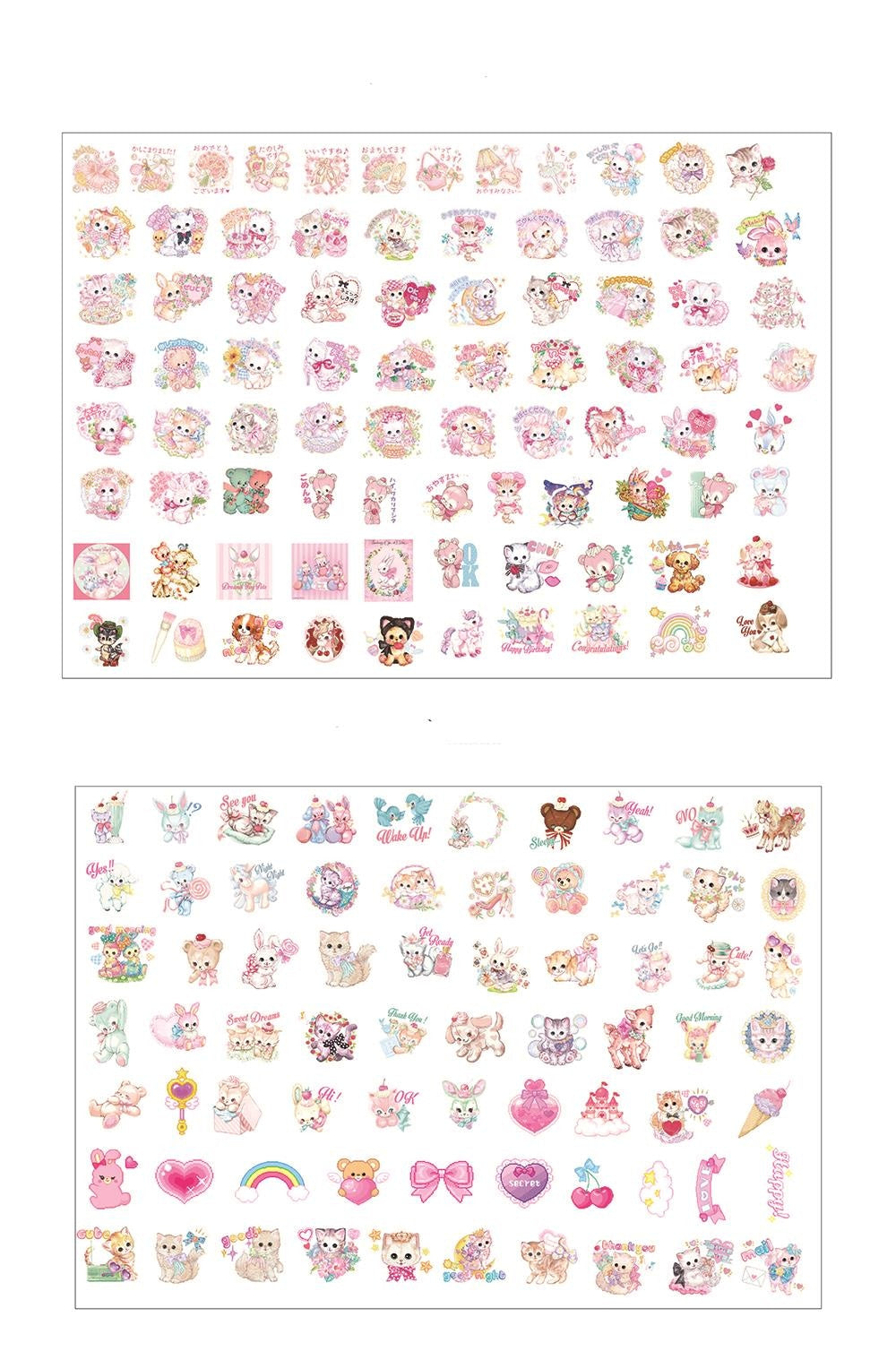 Kawaii Kitten Laser Cut Sticker Set - cat, cat stickers, cats, kittens, scrapbooking Kawaii Babe