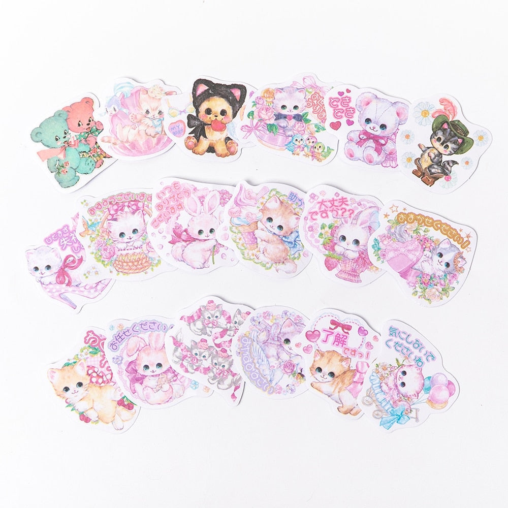 Kawaii Kitten Laser Cut Sticker Set - cat, cat stickers, cats, kittens, scrapbooking Kawaii Babe