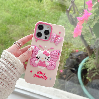 Kawaii Kätzchen Schmetterling iPhone-Hülle