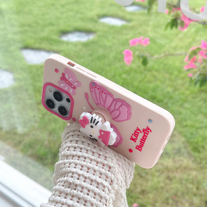 Kawaii Kätzchen Schmetterling iPhone-Hülle