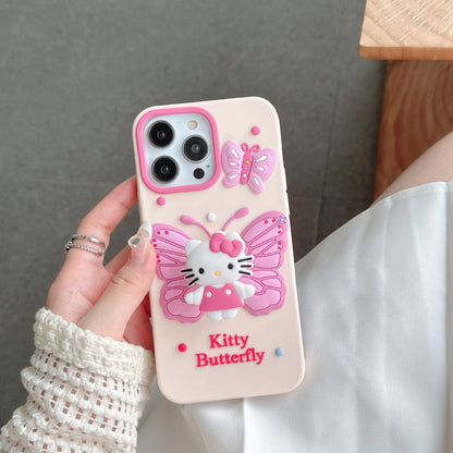 Kawaii Kätzchen Schmetterling iPhone-Hülle