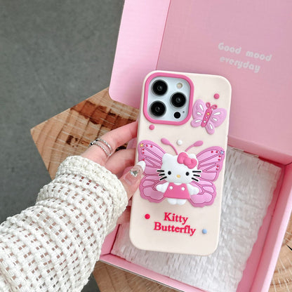 Kawaii Kätzchen Schmetterling iPhone-Hülle