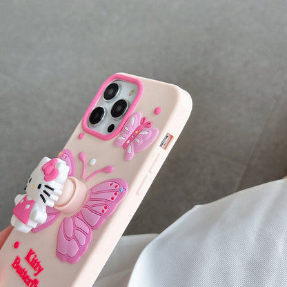 Kawaii Kätzchen Schmetterling iPhone-Hülle