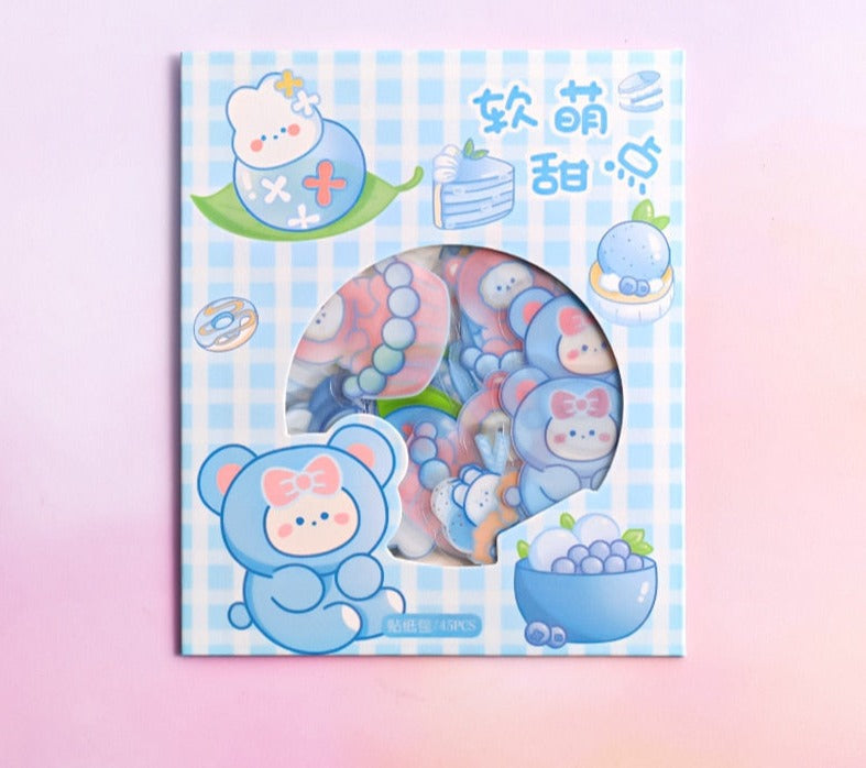 Kawaii laser cut sticker packs - anime - banana - fruit - peach - stationery