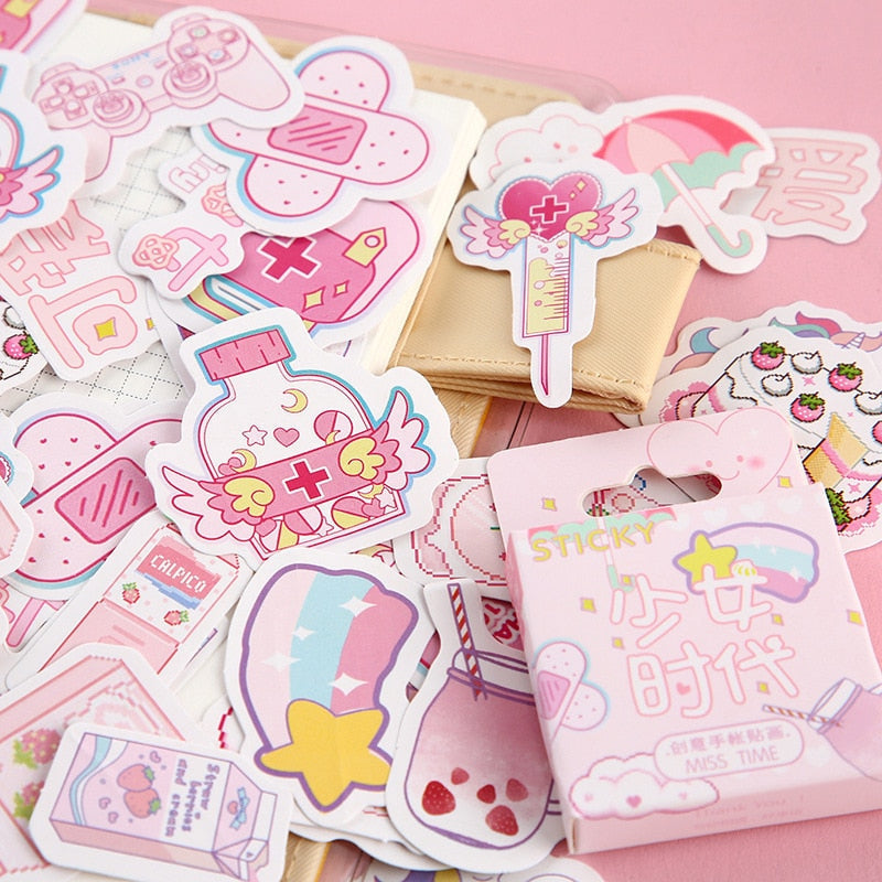 Kawaii laser cut stickers packs - butterfly - floral - kawaii - babe - pastel