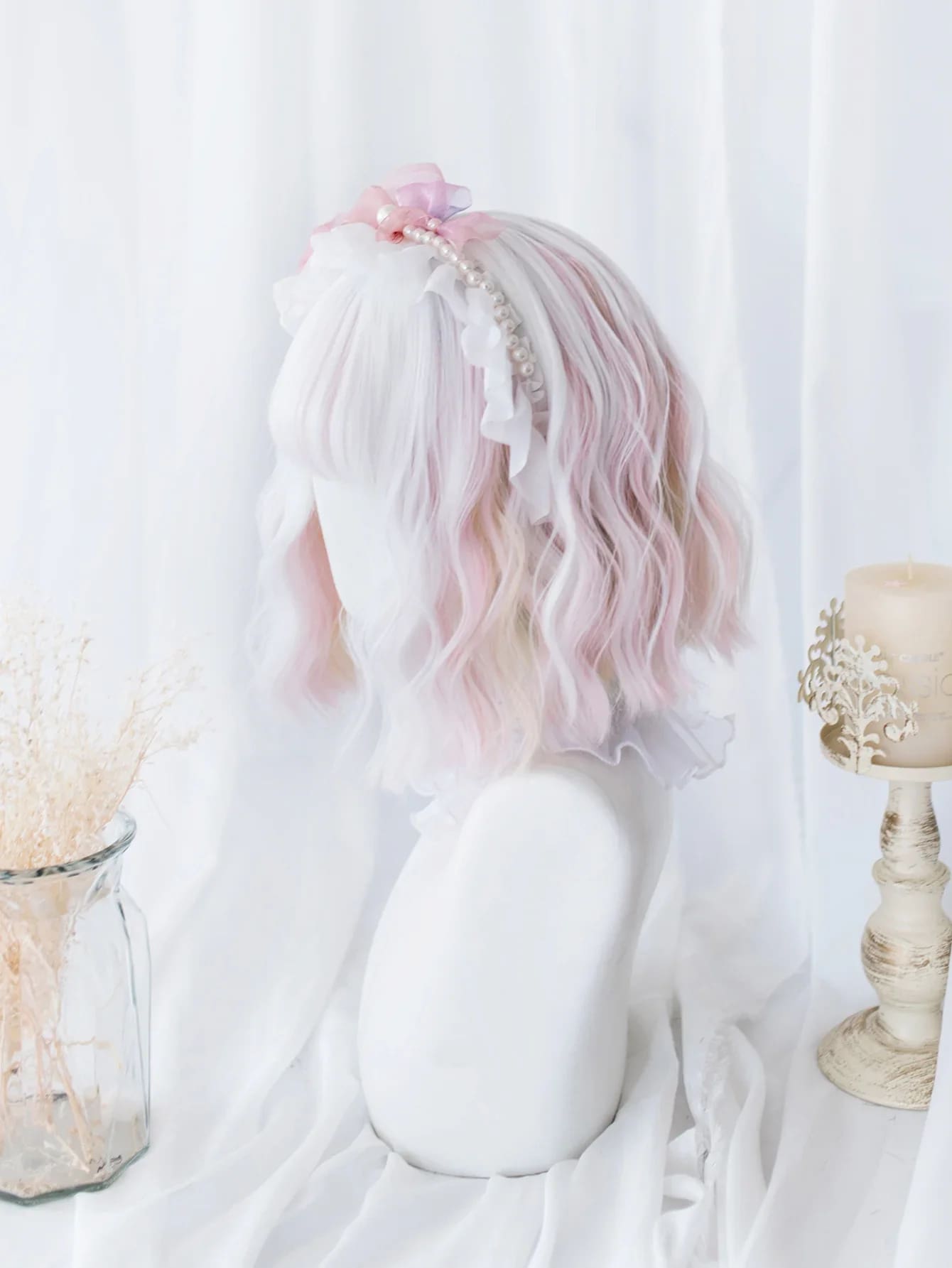 Kawaii pastel elegant watercolor short bob wig cosplay