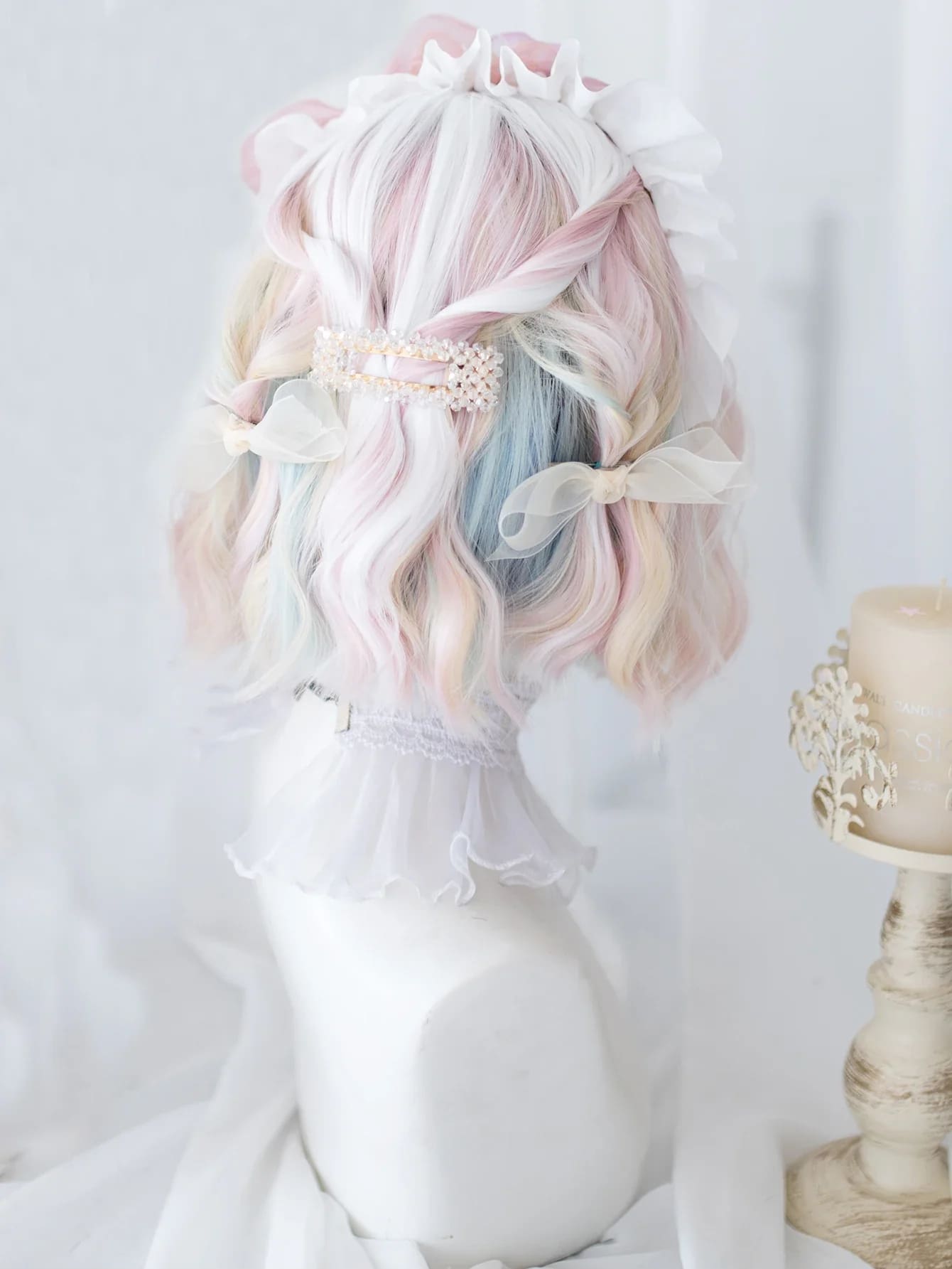 Kawaii pastel elegant watercolor short bob wig cosplay