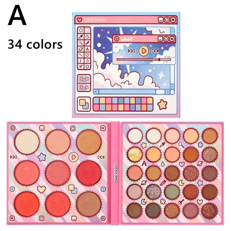 Kawaii pixel gamer girl eye shadow make-up palette
