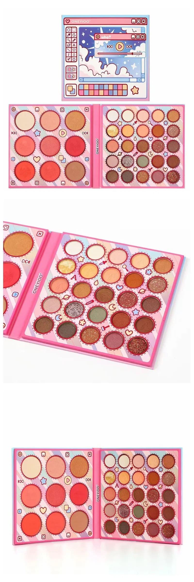 Kawaii pixel gamer girl eye shadow make-up palette