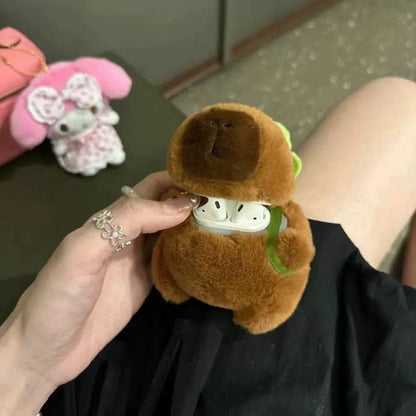 Étui pour écouteurs AirPods en peluche Kawaii Capybara