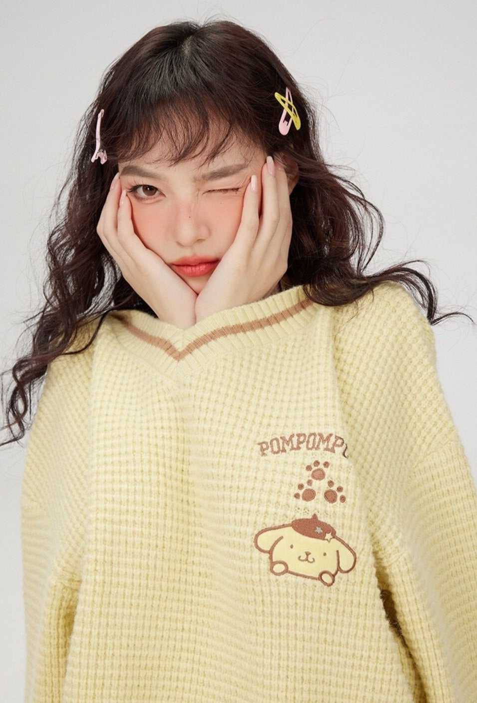 Kawaii prepstar sailor pullover sweater - cable knit - cinnamoroll - skirt -