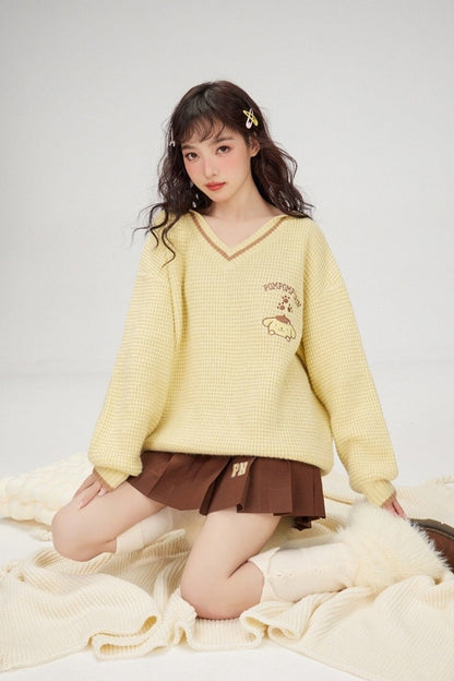 Kawaii prepstar sailor pullover sweater - cable knit - cinnamoroll - skirt -