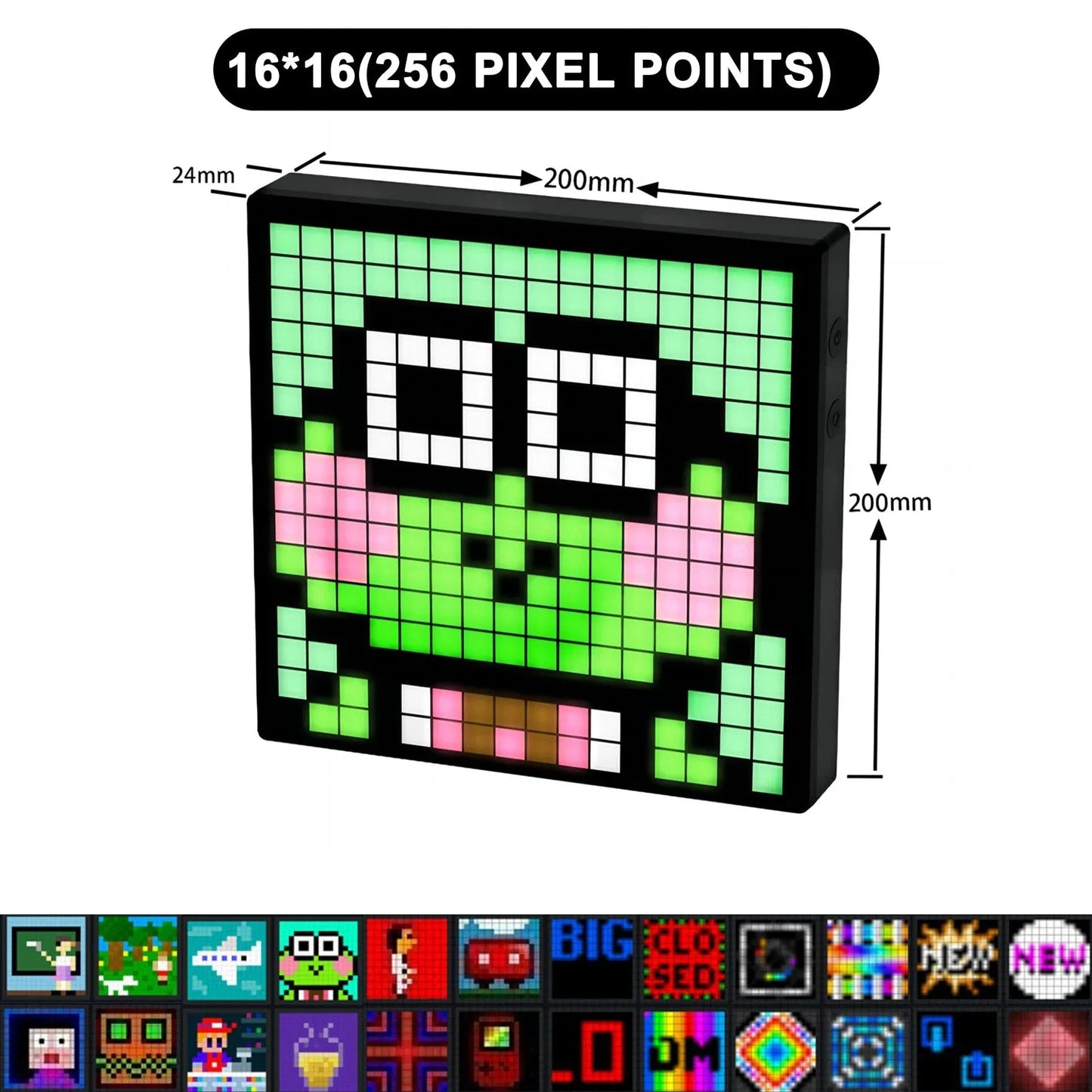 Kawaii smart led pixel display & custom art app - custom art - display - gamer - pixel app