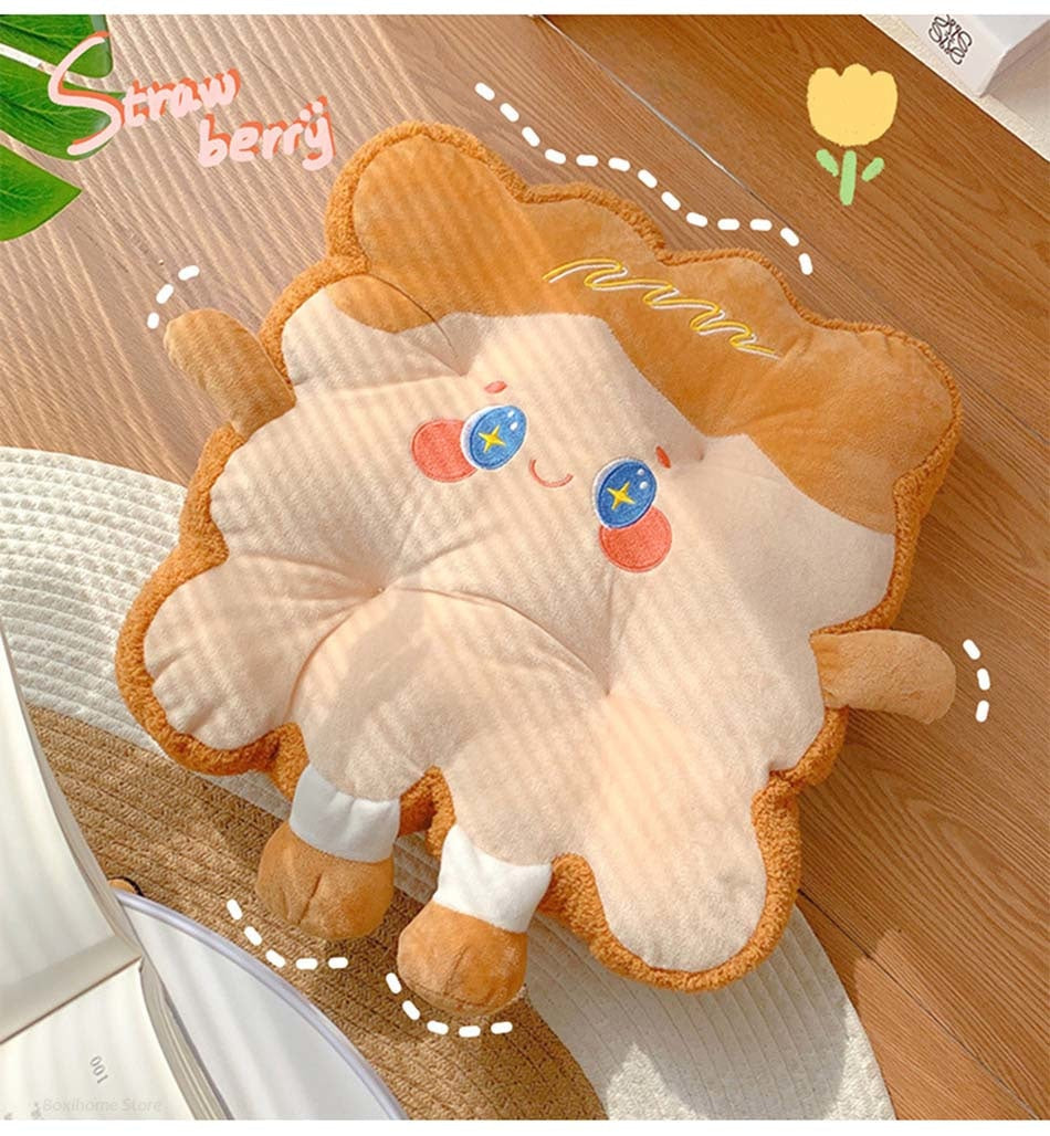 Kawaii Toast Pillow - home decor, pillows, plush, plush toys, plushies Kawaii Babe