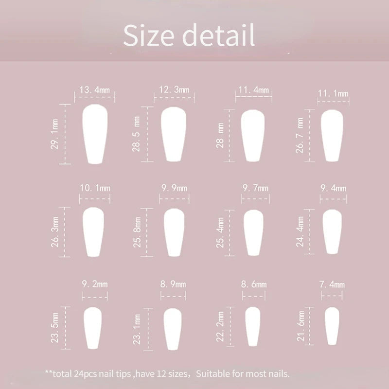 Kitty square long 3d press on nails - bows - hearts - hello kitty - kawaii - nails