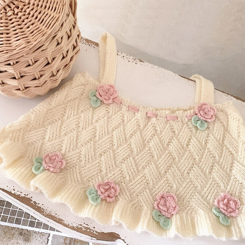 Knit Tulip Fairy Crop Top - Shirts & Tops