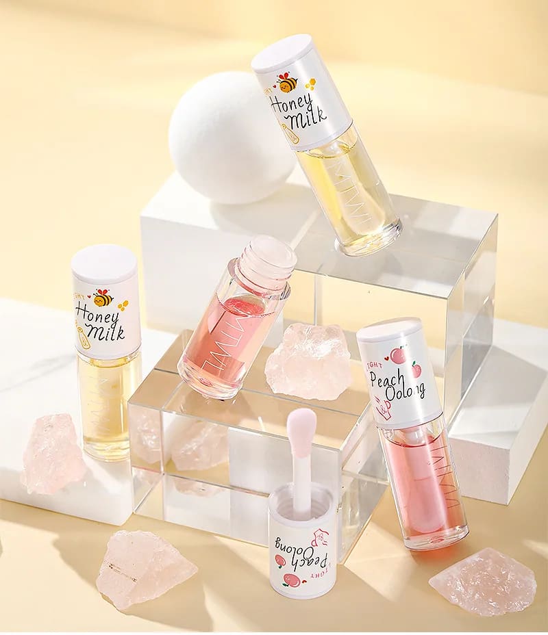 Kawaii korean hydrating milk honey nourishing lip oil gloss