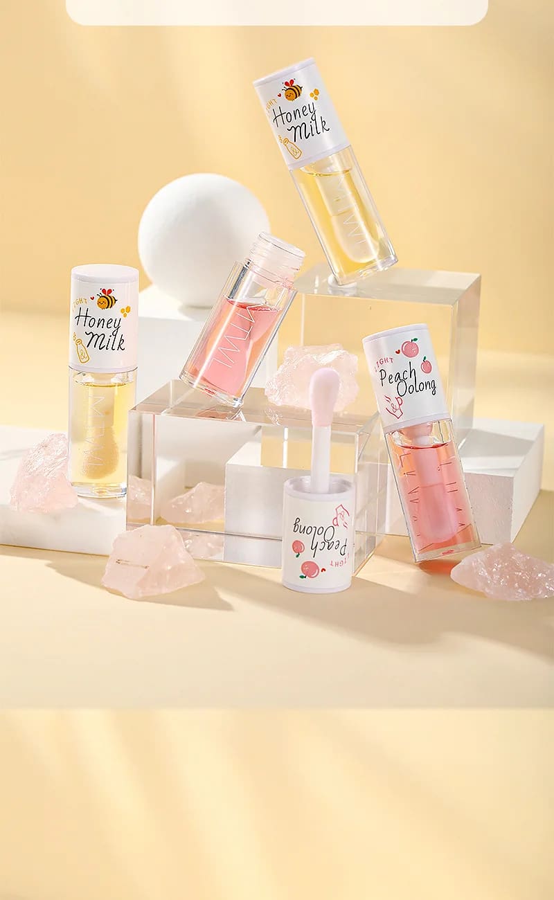Kawaii korean hydrating milk honey nourishing lip oil gloss