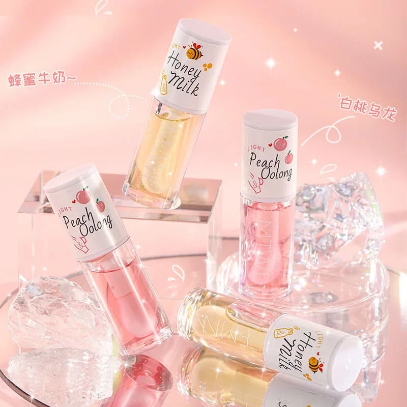 Kawaii korean hydrating milk honey nourishing lip oil gloss