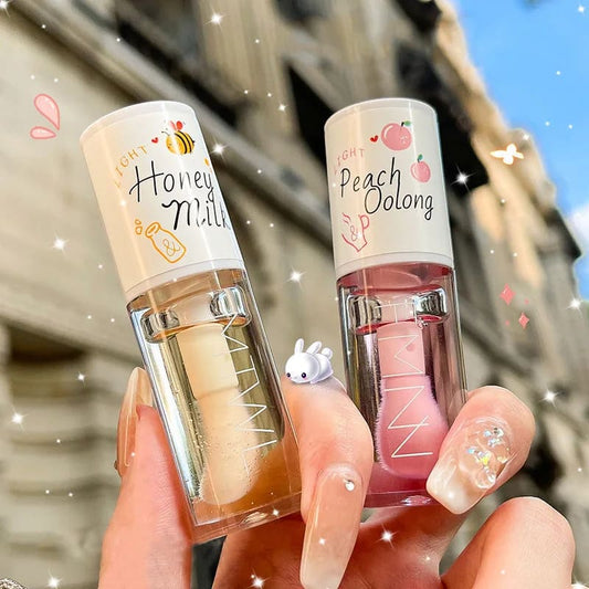 Kawaii korean hydrating milk honey nourishing lip oil gloss