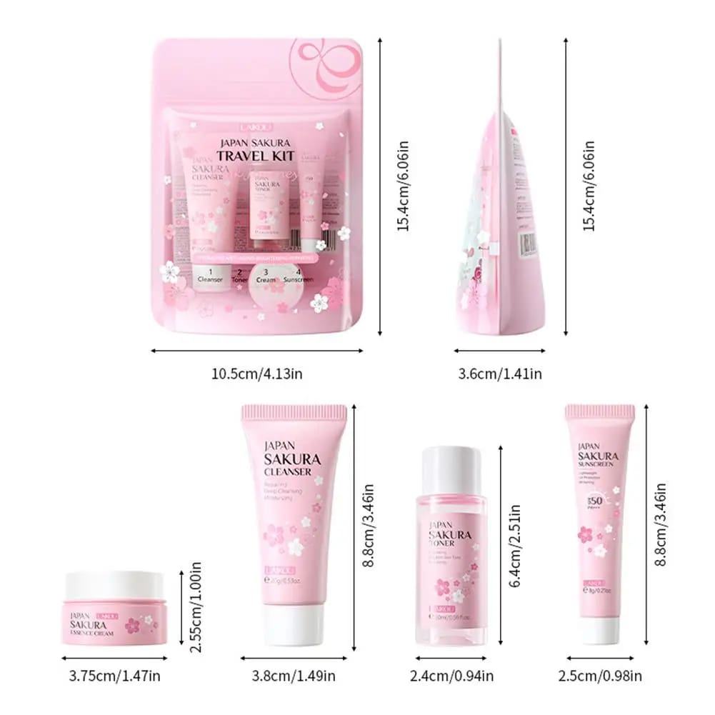 Kawaii korean sakura cherry blossom skin care sets