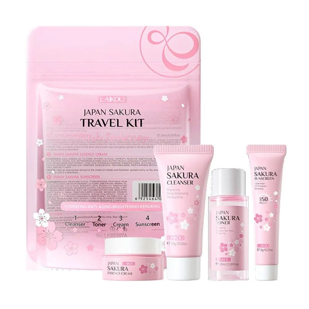 Kawaii korean sakura cherry blossom skin care sets