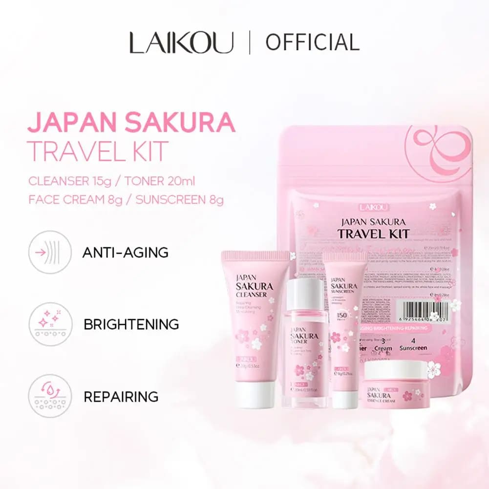 Kawaii korean sakura cherry blossom skin care sets