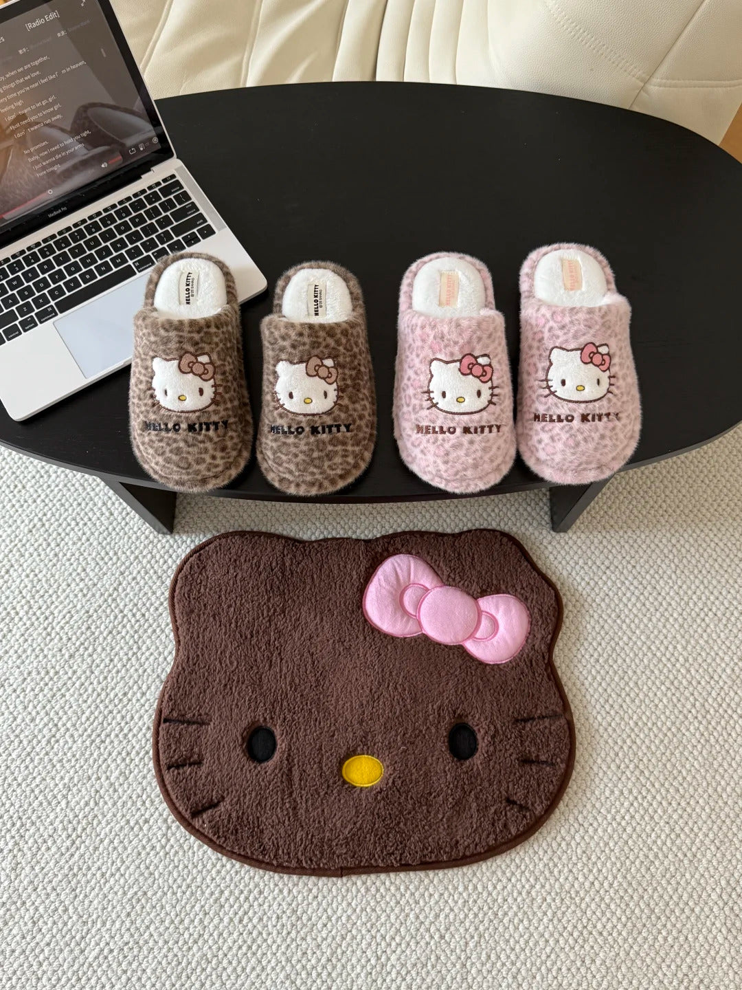 Hello Slippers Kitty Fluffy Home Slipper Leopard Indoor