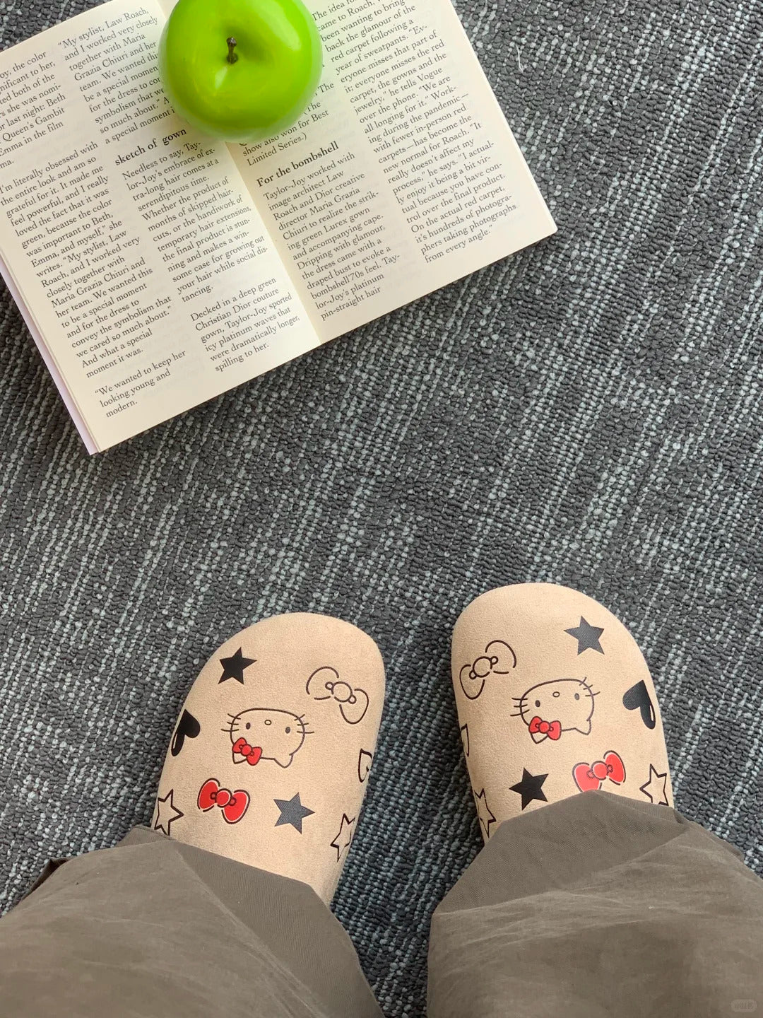 Clogs Slippers Suede Warm Hellokitty Fuzzy