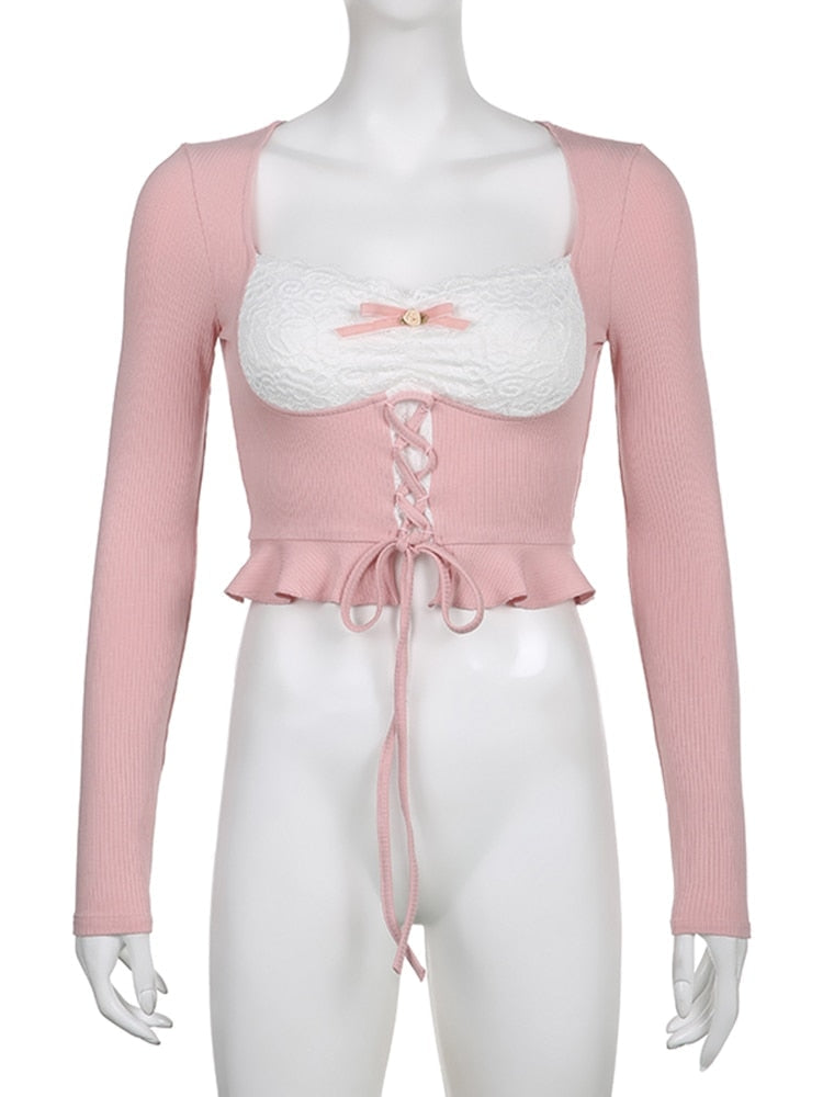 Lace Knit Princess Sweater - coquette, dollette, fae, faecore, fairycore Kawaii Babe