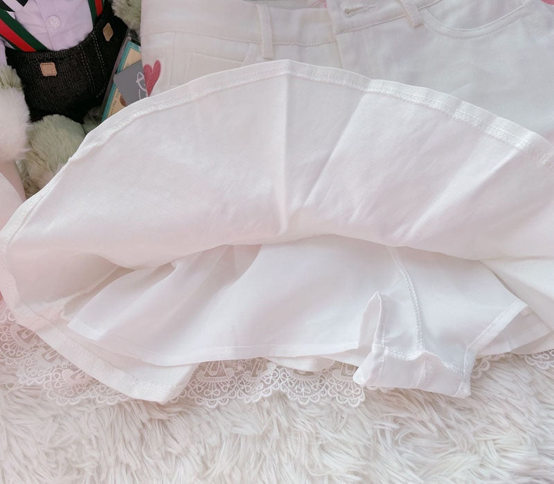 Lace ribbon lolita skirt - bow skirt - bowknot - bows - fairy kei - girly